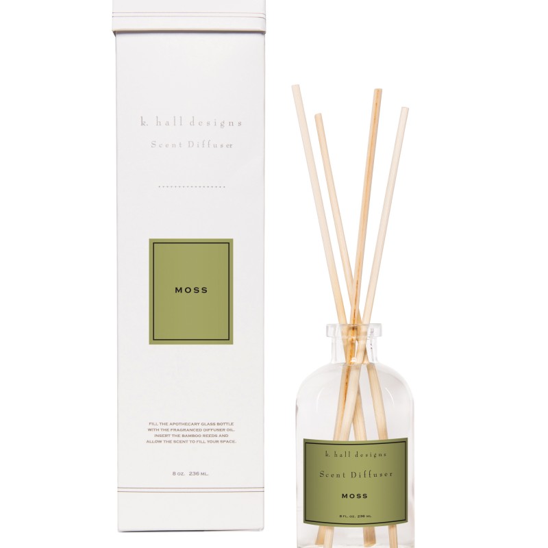 K. Hall Designs Moss 8oz Scented Reed Diffuser
