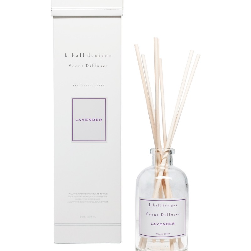 K. Hall Designs Lavender 8oz Scented Reed Diffuser