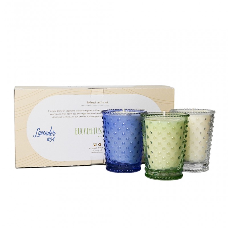 Simpatico Hobnail Votive Set Pastel 