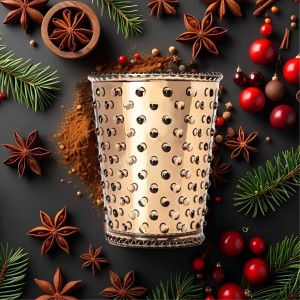 Simpatico Holiday Spice #62 Chrome Hobnail Glass Candle 