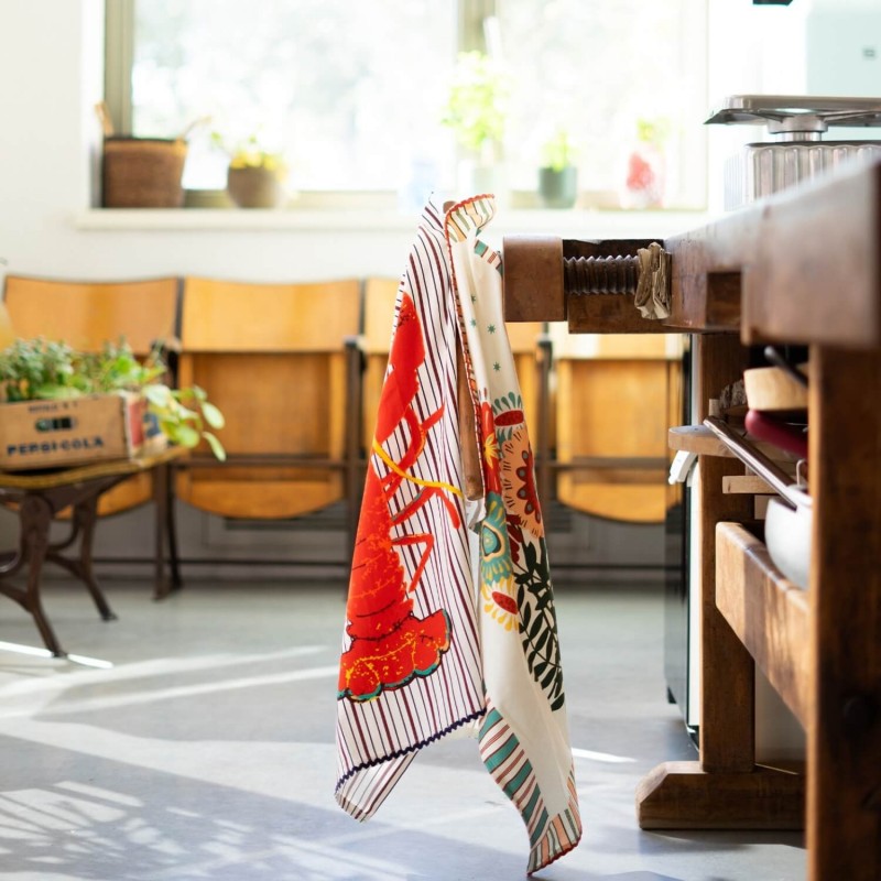 LRS Tea Towel - Lobster Stripe