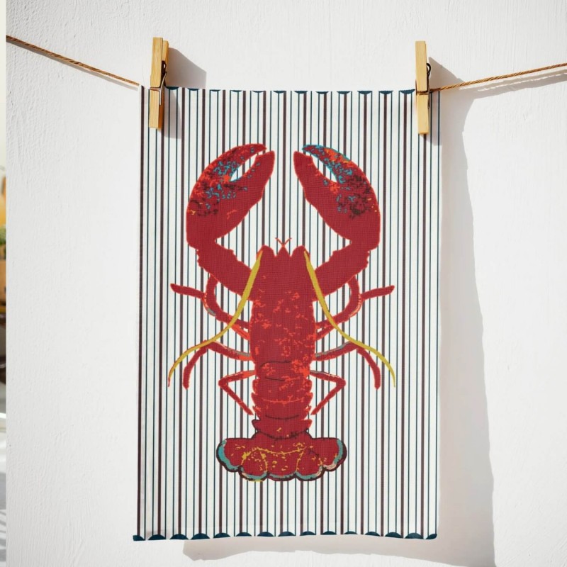 LRS Tea Towel - Lobster Stripe