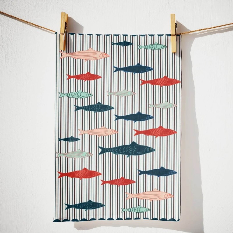 LRS Tea Towel - Sardine Stripe