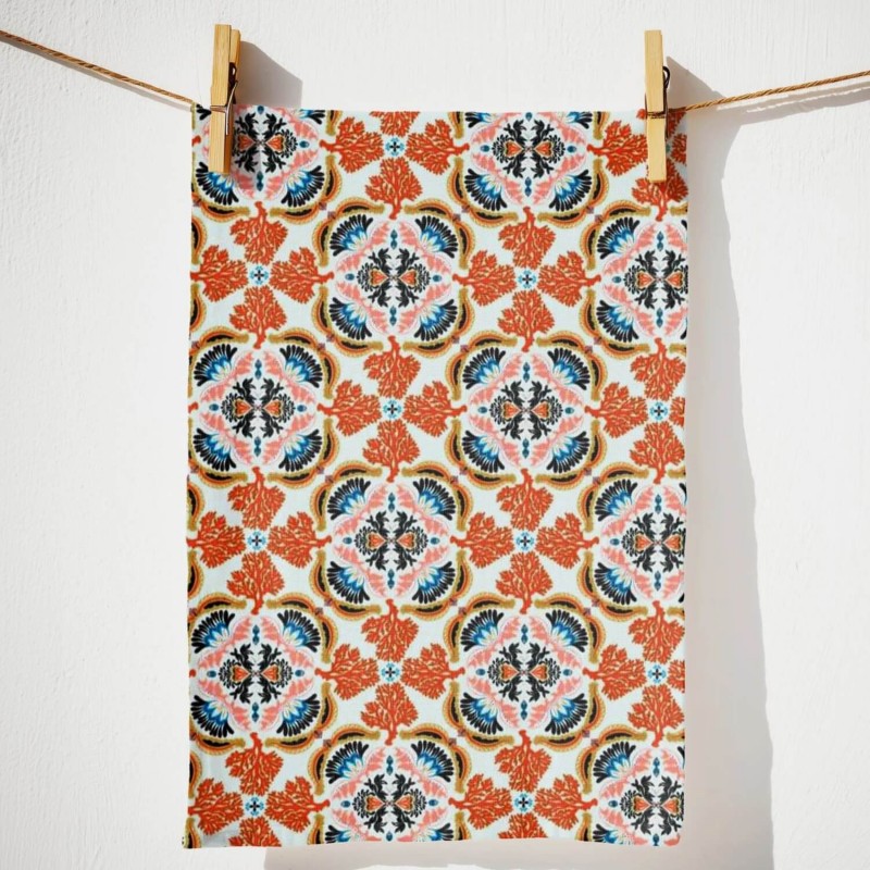 LRS Tea Towel - Coral Bloom
