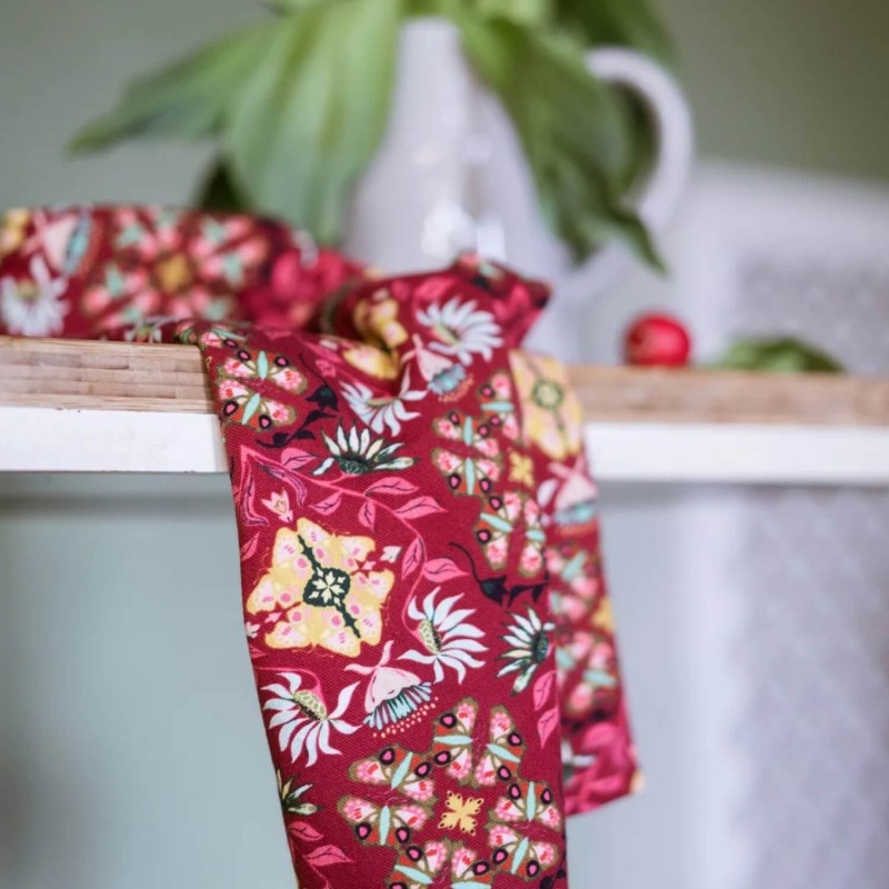 LRS Tea Towel - Wild Flower Magenta