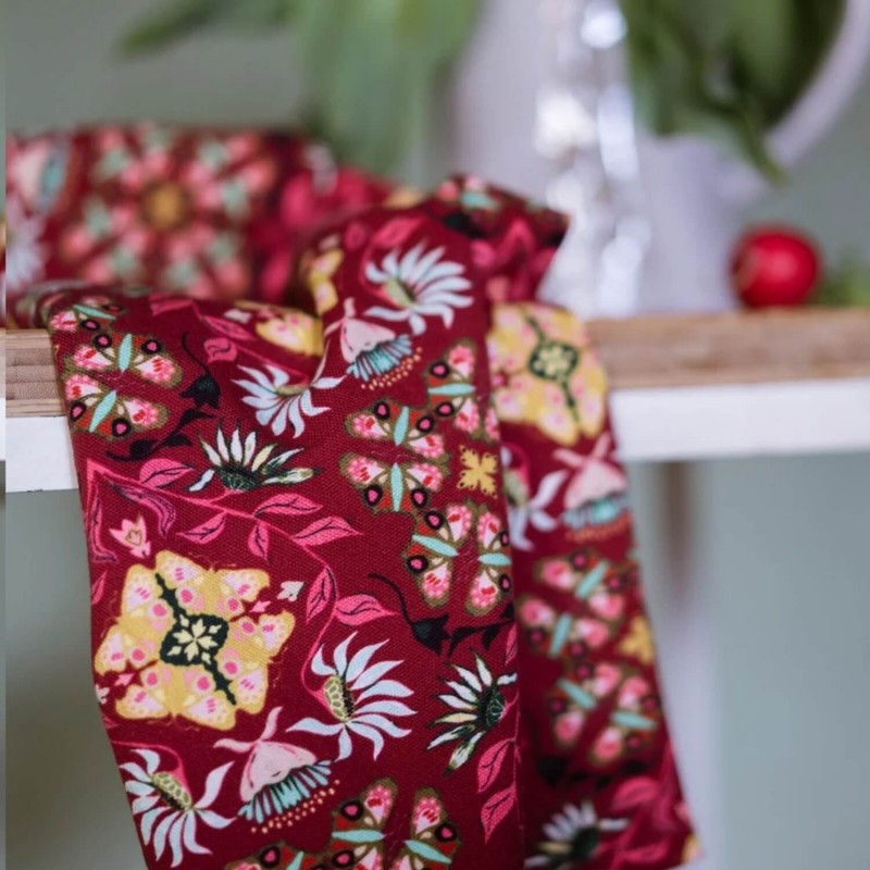 LRS Tea Towel - Wild Flower Magenta