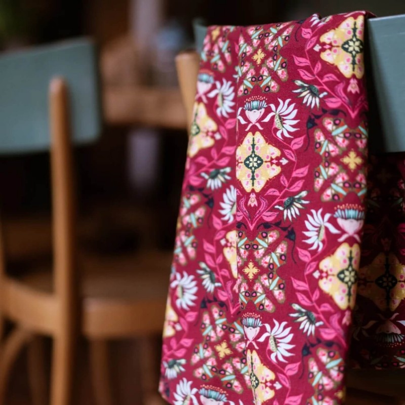 LRS Tea Towel - Wild Flower Magenta
