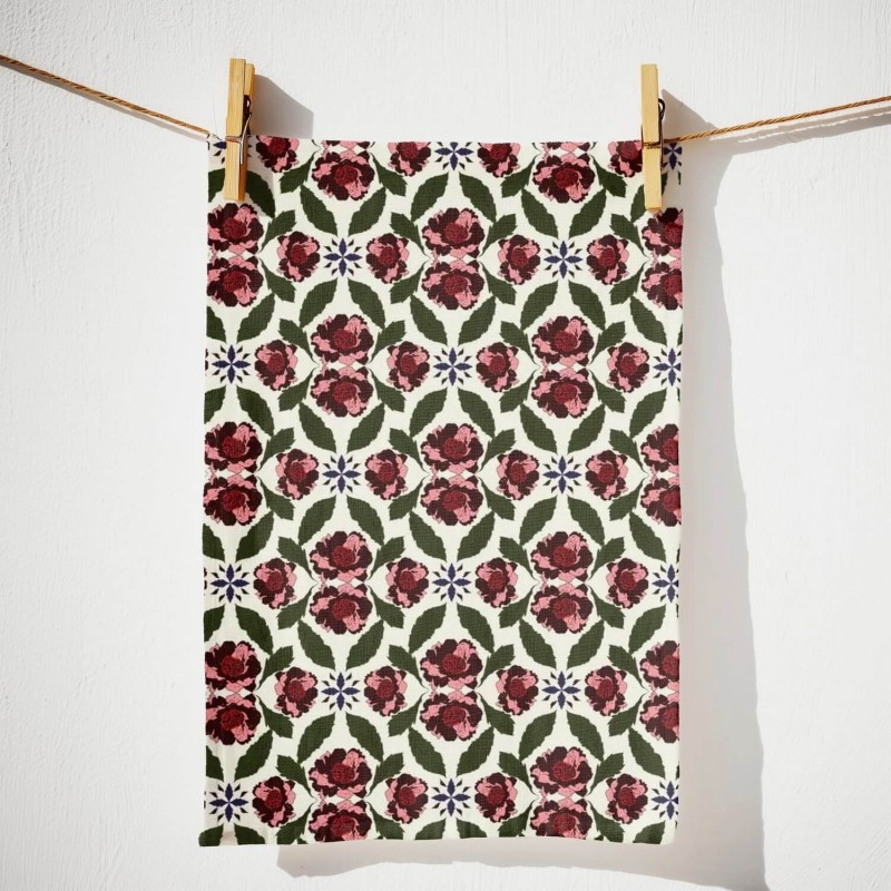 LRS Tea Towel - Holiday Flower