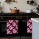 LRS Tea Towel - Wild Dandelion Burgandy