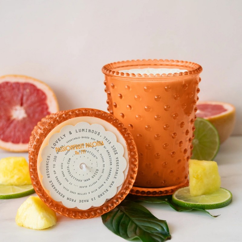 Simpatico Passionfruit Paloma #795 Hobnail Glass Candle Simpatico Passionfruit Paloma #795 Hobnail Glass Candle
