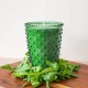 Simpatico Wild Greens #527 Hobnail Glass Candle 