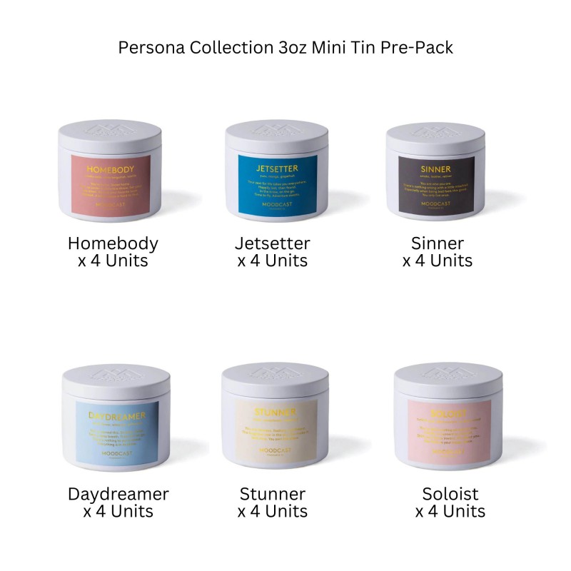 Moodcast Persona 3oz Mini Tin Candle Starter Pre-Pack Moodcast Persona 3oz Mini Tin Candle Starter Pre-Pack