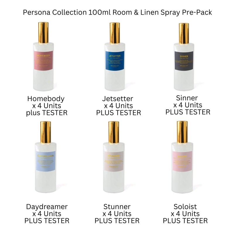 Moodcast Persona 100ml Room & Linen Spray Starter Pre-Pack Moodcast Persona 100ml Room & Linen Spray Starter Pre-Pack