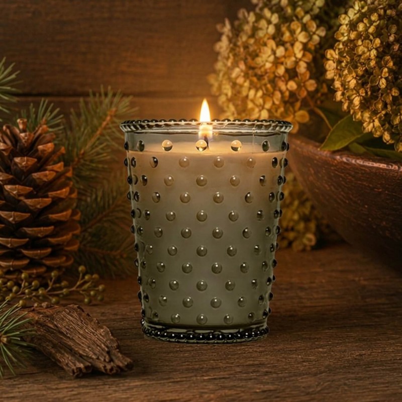 Simpatico Hidden Woods #594 Hobnail Glass Candle 