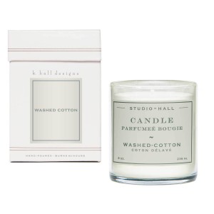 K. Hall Designs Washed Cotton 60 Hour Jar Candle 